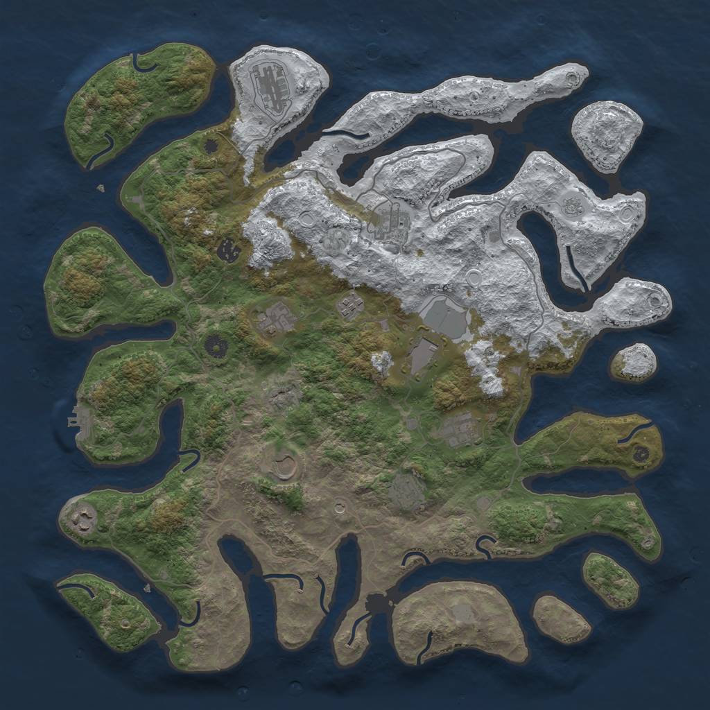Rust Map: Procedural Map, Size: 4500, Seed: 1549745, 18 Monuments