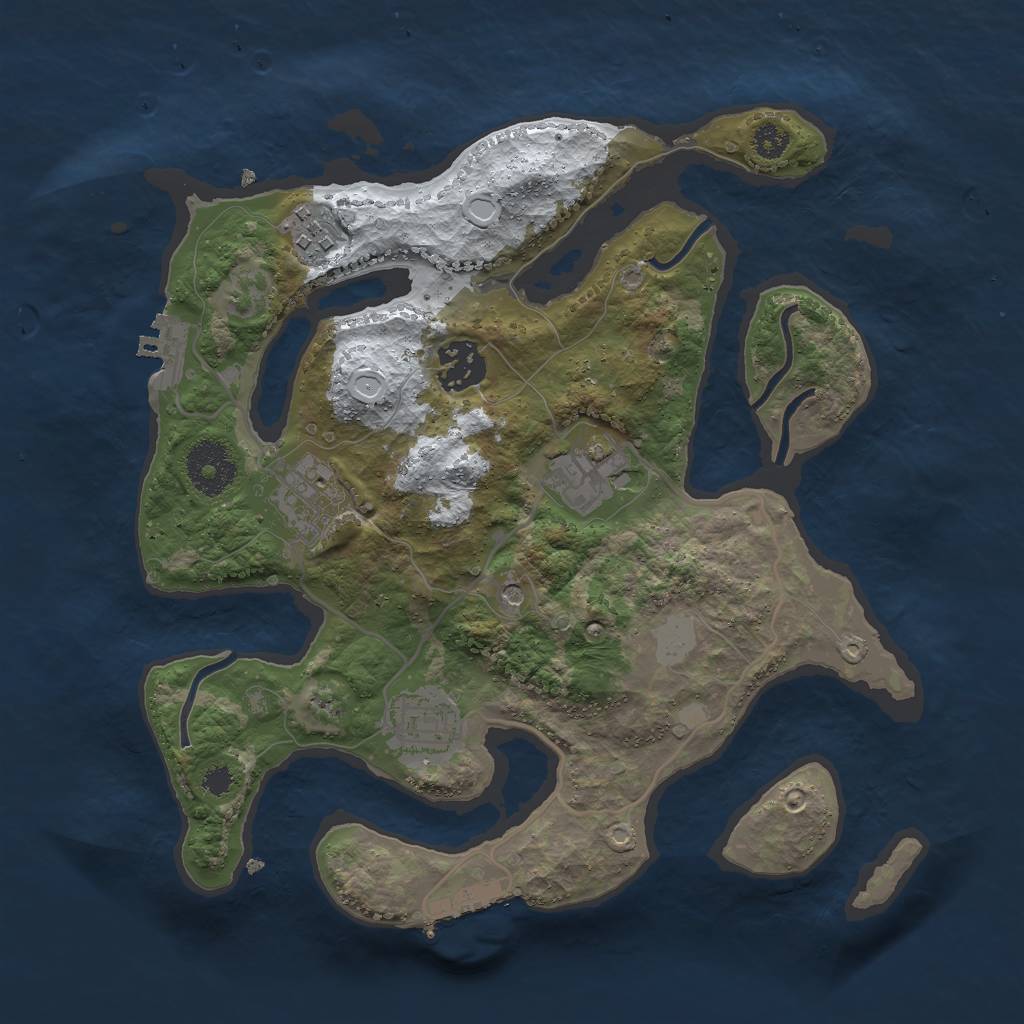 Rust Map: Procedural Map, Size: 3000, Seed: 6947, 13 Monuments