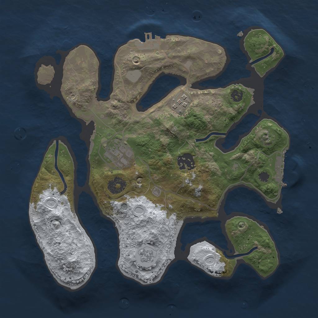 Rust Map: Procedural Map, Size: 2700, Seed: 1630296596, 11 Monuments