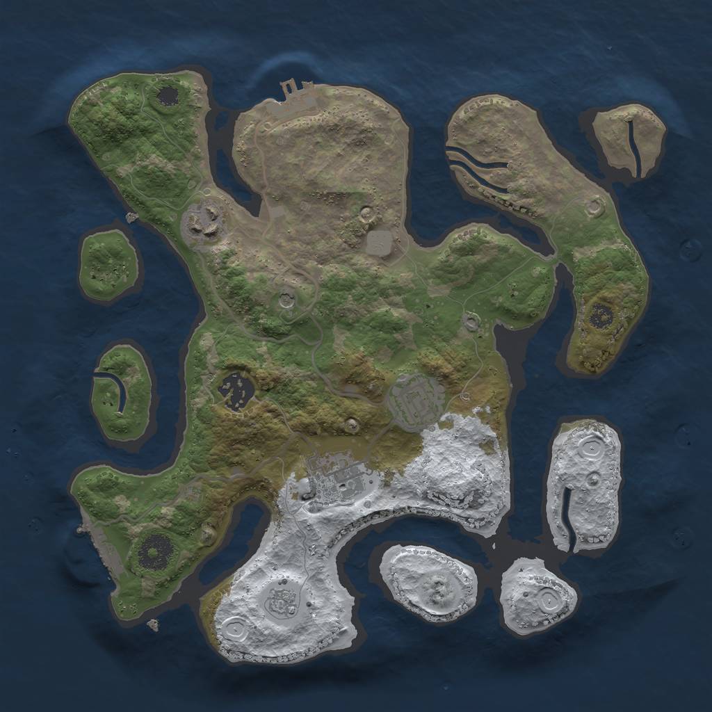 Rust Map: Procedural Map, Size: 3000, Seed: 20220303, 13 Monuments