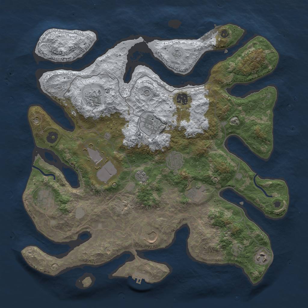 Rust Map: Procedural Map, Size: 4000, Seed: 958979772, 19 Monuments