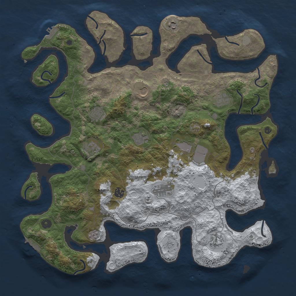 Rust Map: Procedural Map, Size: 4500, Seed: 1530963, 20 Monuments