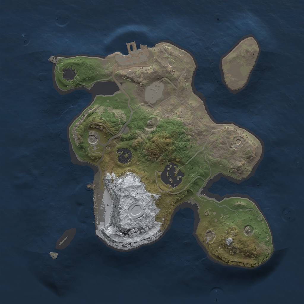 Rust Map: Procedural Map, Size: 2000, Seed: 428405871, 9 Monuments