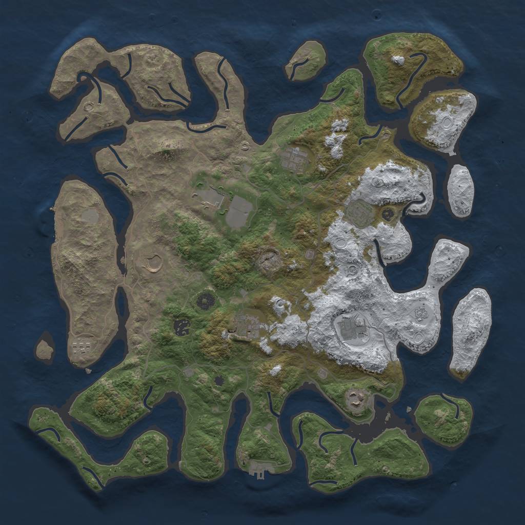 Rust Map: Procedural Map, Size: 4500, Seed: 4572243, 18 Monuments