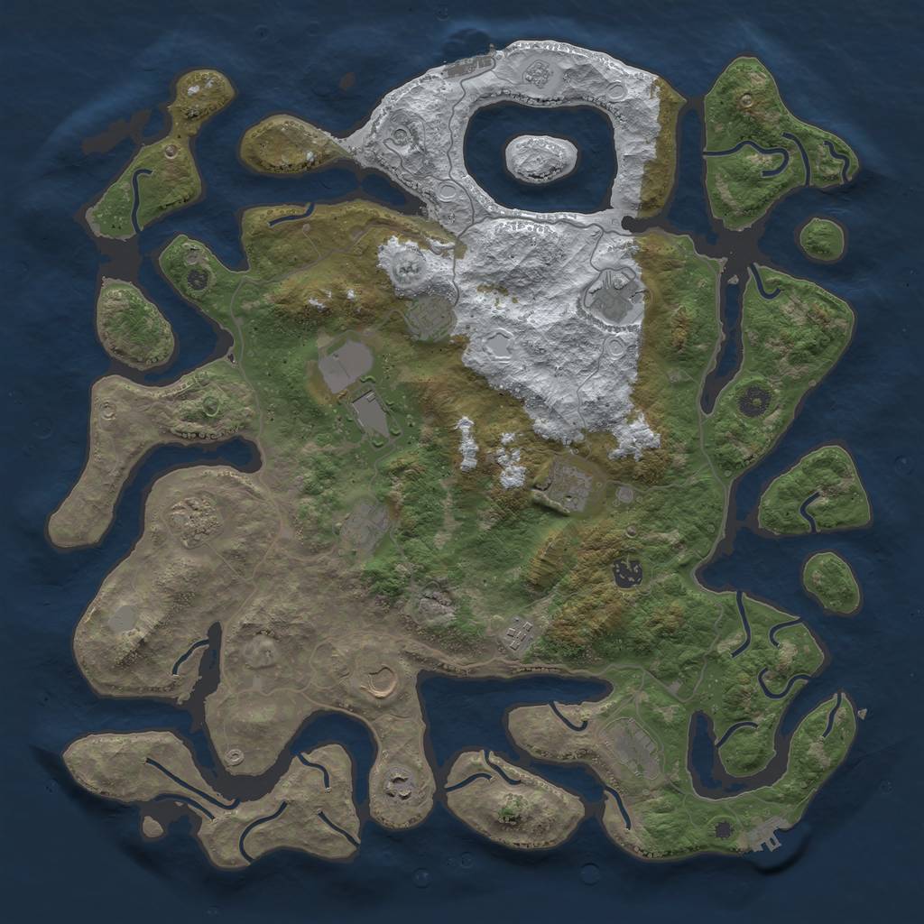 Rust Map: Procedural Map, Size: 4500, Seed: 704667749, 20 Monuments