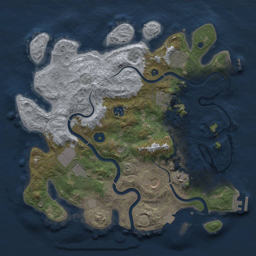 Rust Map: Procedural Map, Size: 3569, Seed: 253730752, 13 Monuments