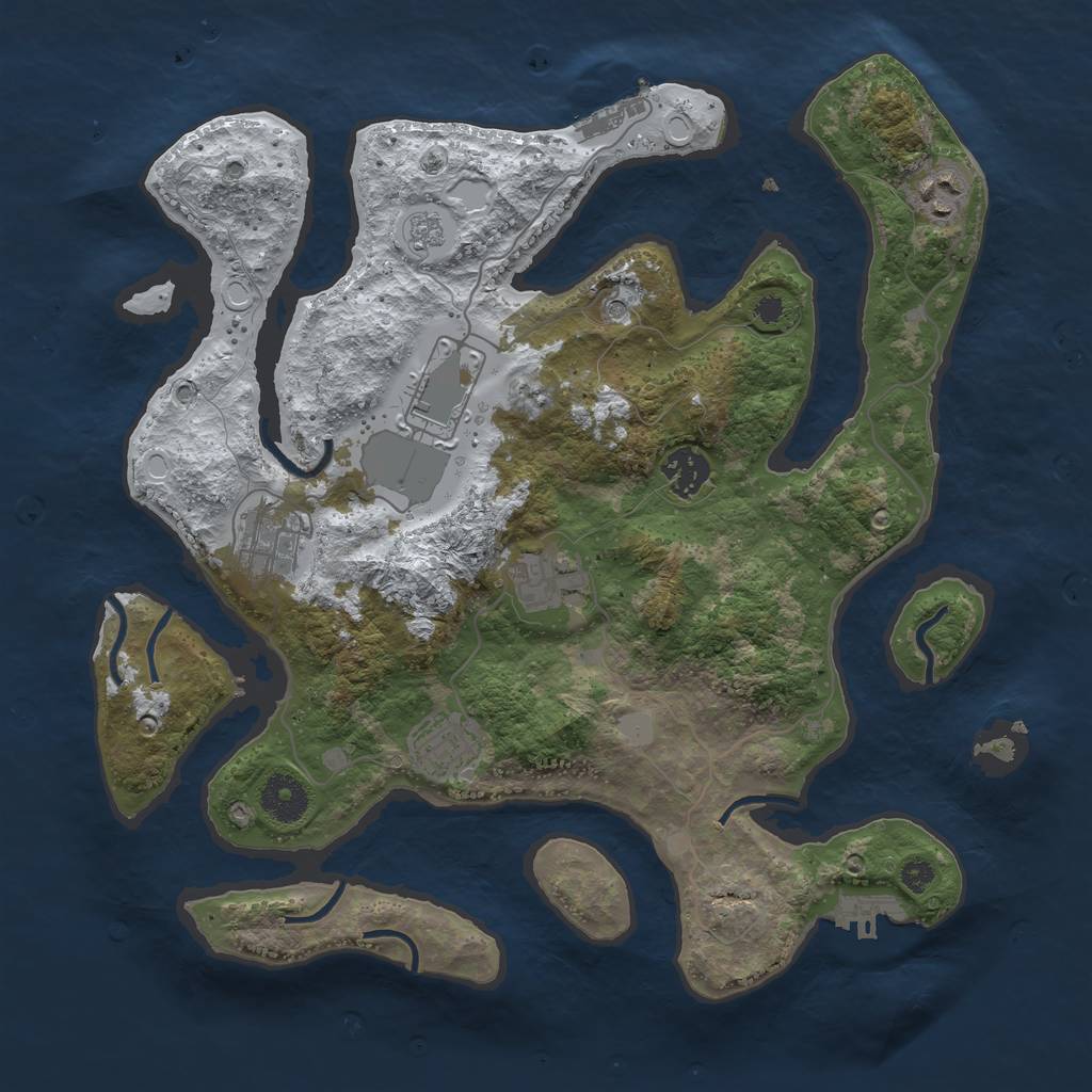 Rust Map: Procedural Map, Size: 3500, Seed: 108220, 15 Monuments