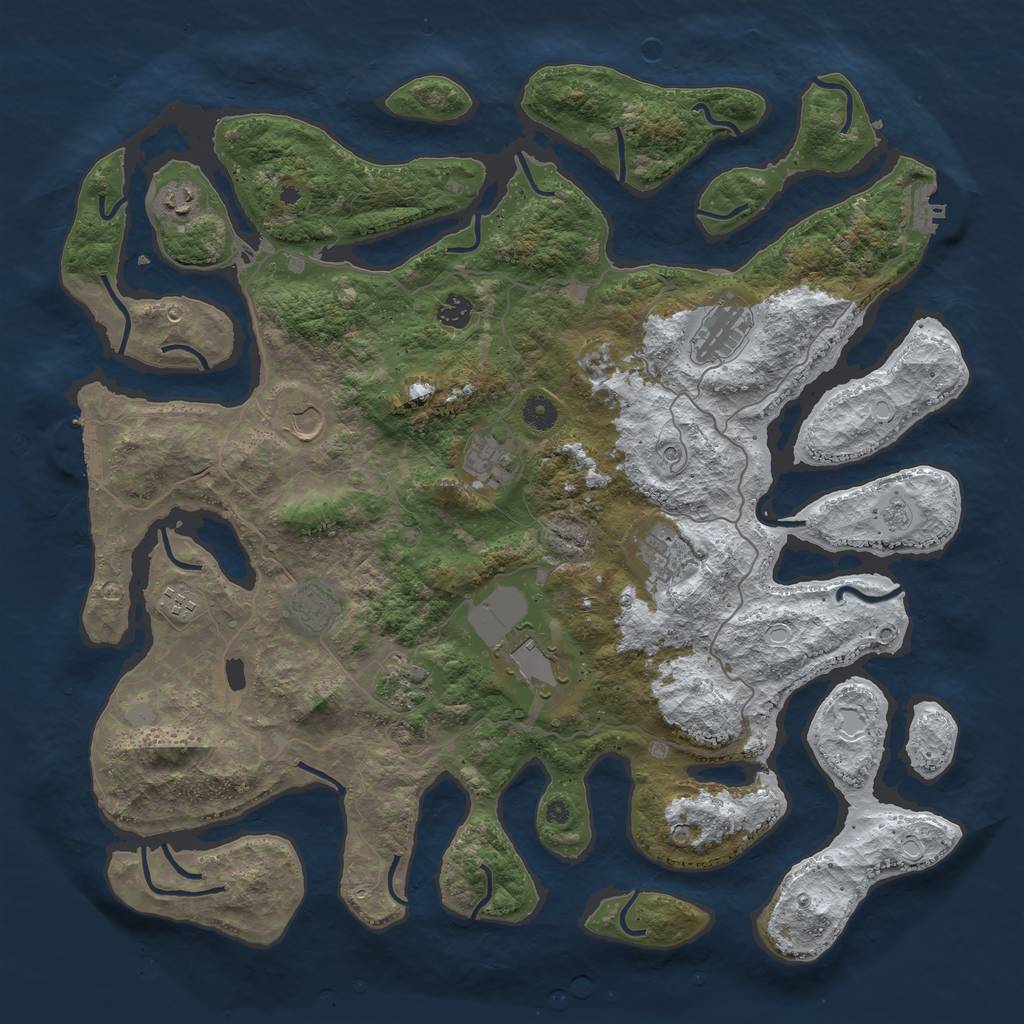 Rust Map: Procedural Map, Size: 4500, Seed: 4046792, 19 Monuments
