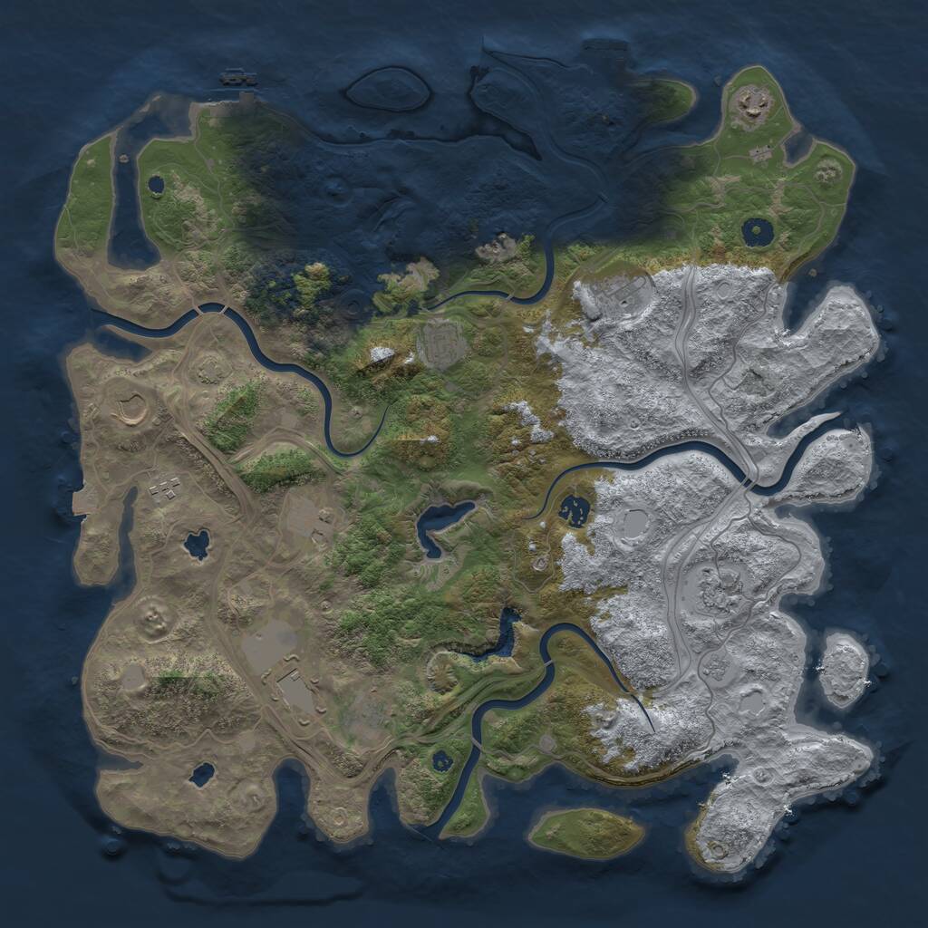 Rust Map: Procedural Map, Size: 4500, Seed: 4046792, 16 Monuments
