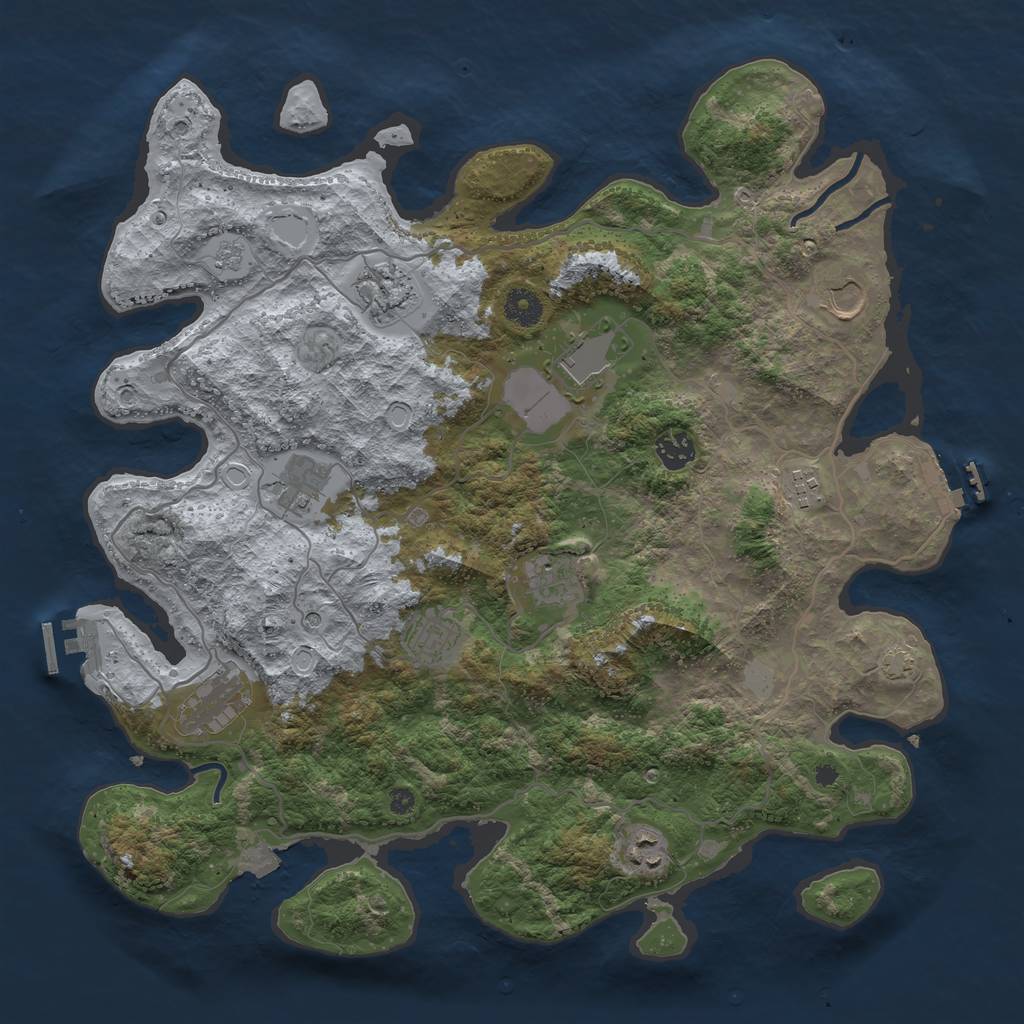 Rust Map: Procedural Map, Size: 4000, Seed: 12, 18 Monuments