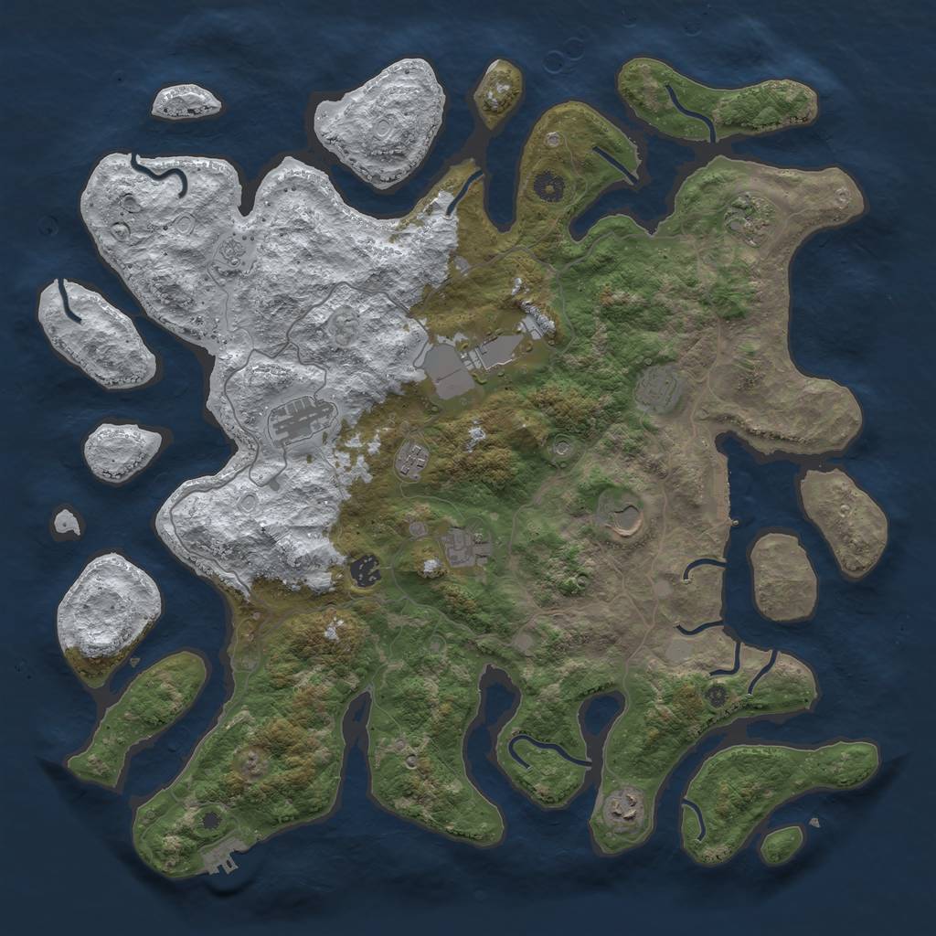Rust Map: Procedural Map, Size: 4500, Seed: 2686152, 18 Monuments