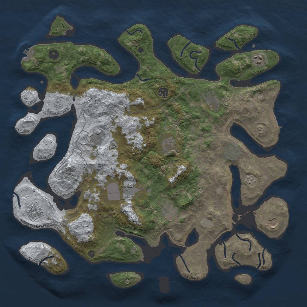 Rust Map: Procedural Map, Size: 4500, Seed: 1865595, 20 Monuments