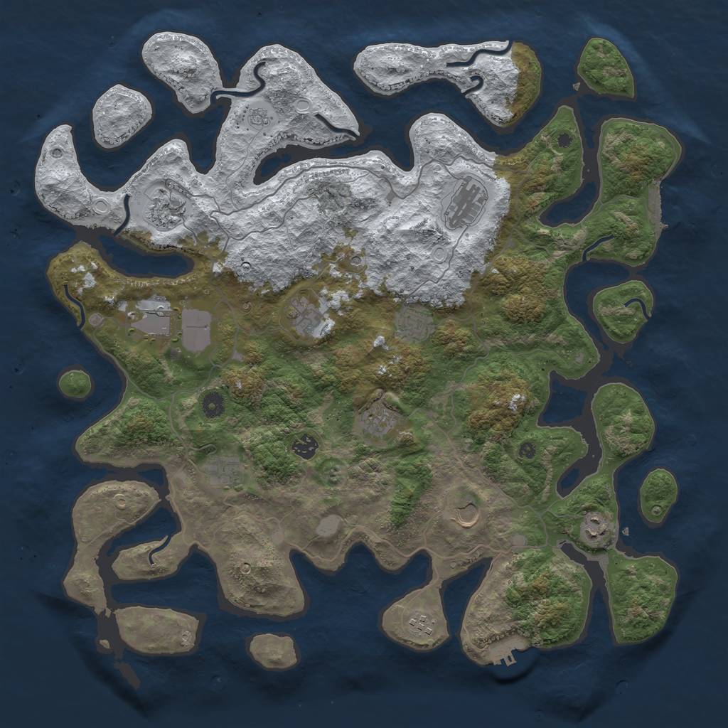 Rust Map: Procedural Map, Size: 4500, Seed: 939968, 20 Monuments