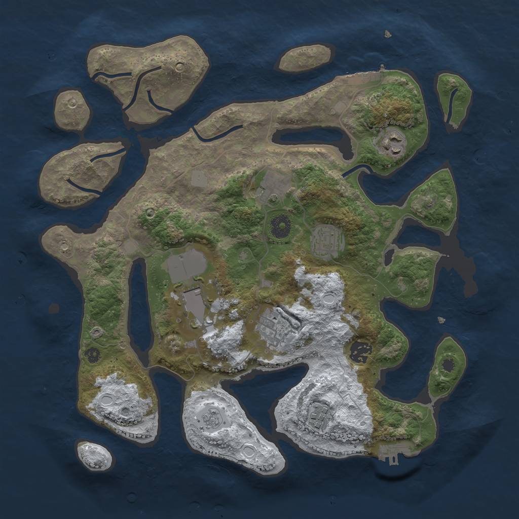 Rust Map: Procedural Map, Size: 3500, Seed: 415825, 15 Monuments