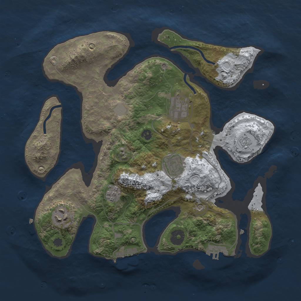 Rust Map: Procedural Map, Size: 3000, Seed: 13824, 13 Monuments
