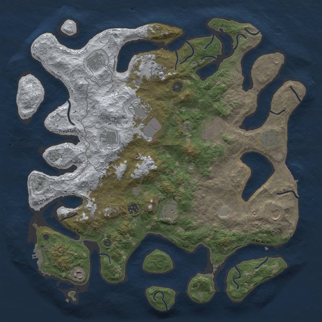 Rust Map: Procedural Map, Size: 4500, Seed: 1999422871, 20 Monuments