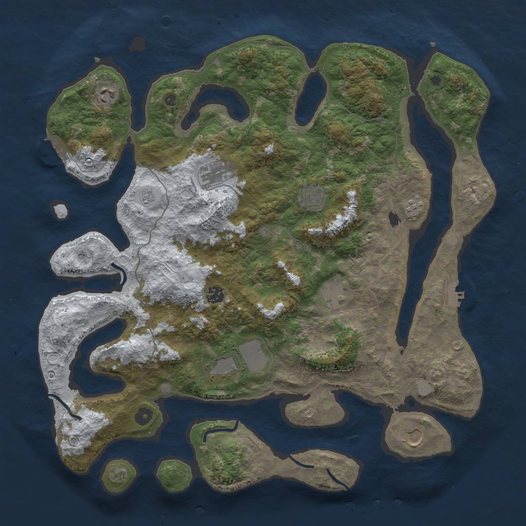 Rust Map: Procedural Map, Size: 4500, Seed: 512396412, 17 Monuments