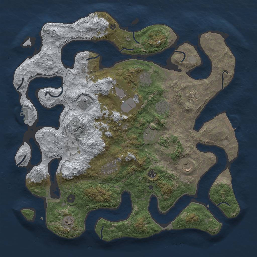 Rust Map: Procedural Map, Size: 4500, Seed: 1024966874, 20 Monuments