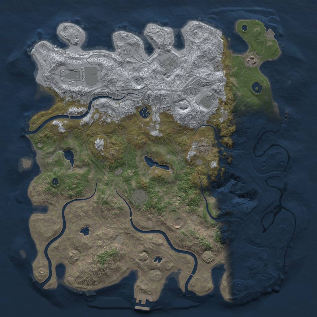 Rust Map: Procedural Map, Size: 4500, Seed: 736263003, 15 Monuments