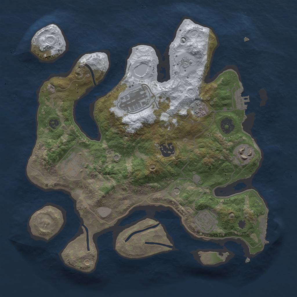Rust Map: Procedural Map, Size: 3000, Seed: 1115851334, 15 Monuments