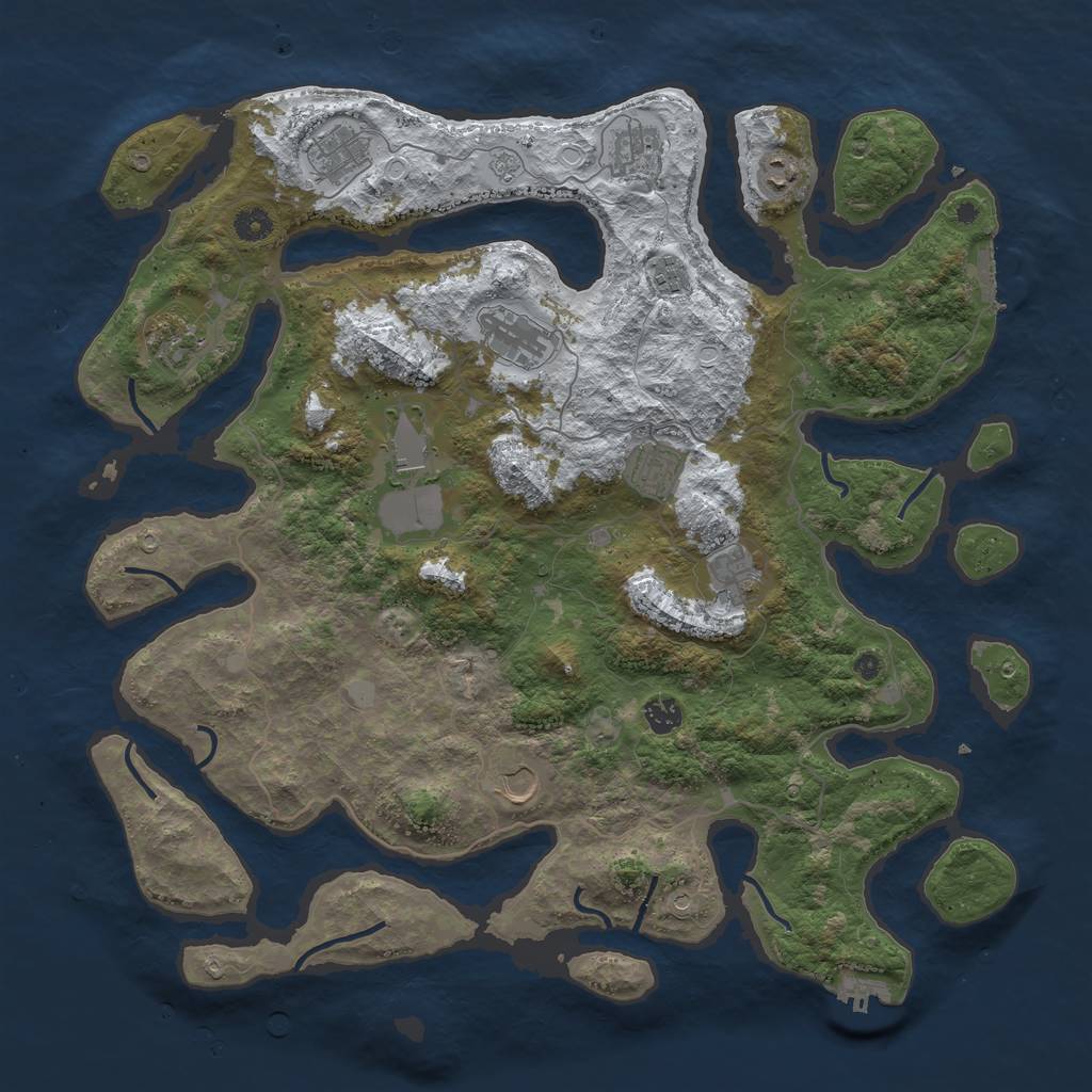 Rust Map: Procedural Map, Size: 4500, Seed: 818426, 20 Monuments
