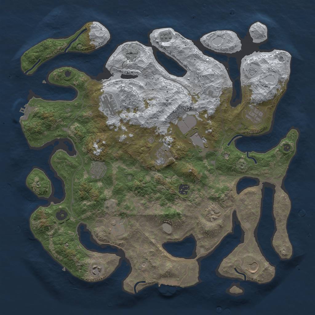 Rust Map: Procedural Map, Size: 4300, Seed: 1982132822, 20 Monuments