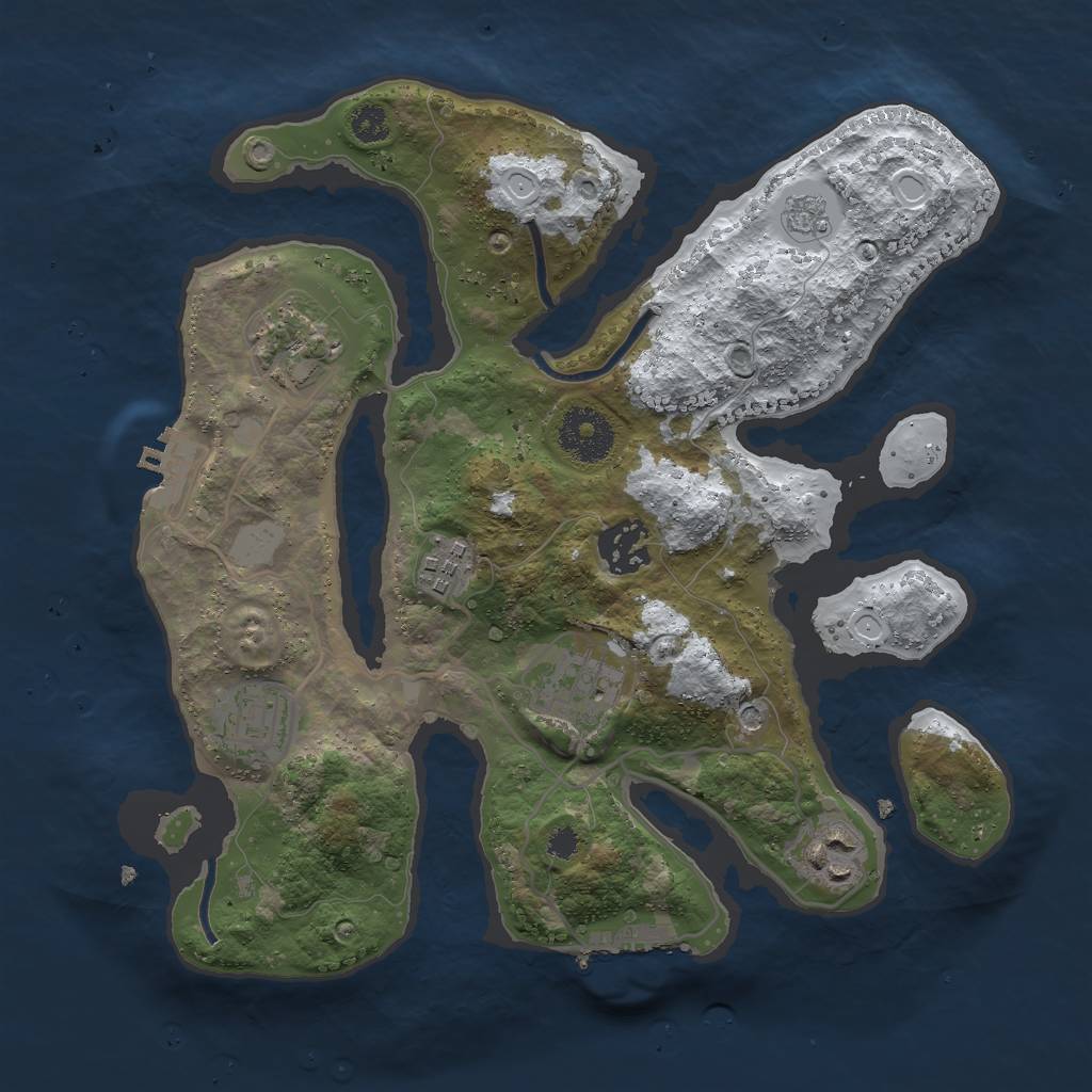 Rust Map: Procedural Map, Size: 3000, Seed: 606363611, 15 Monuments