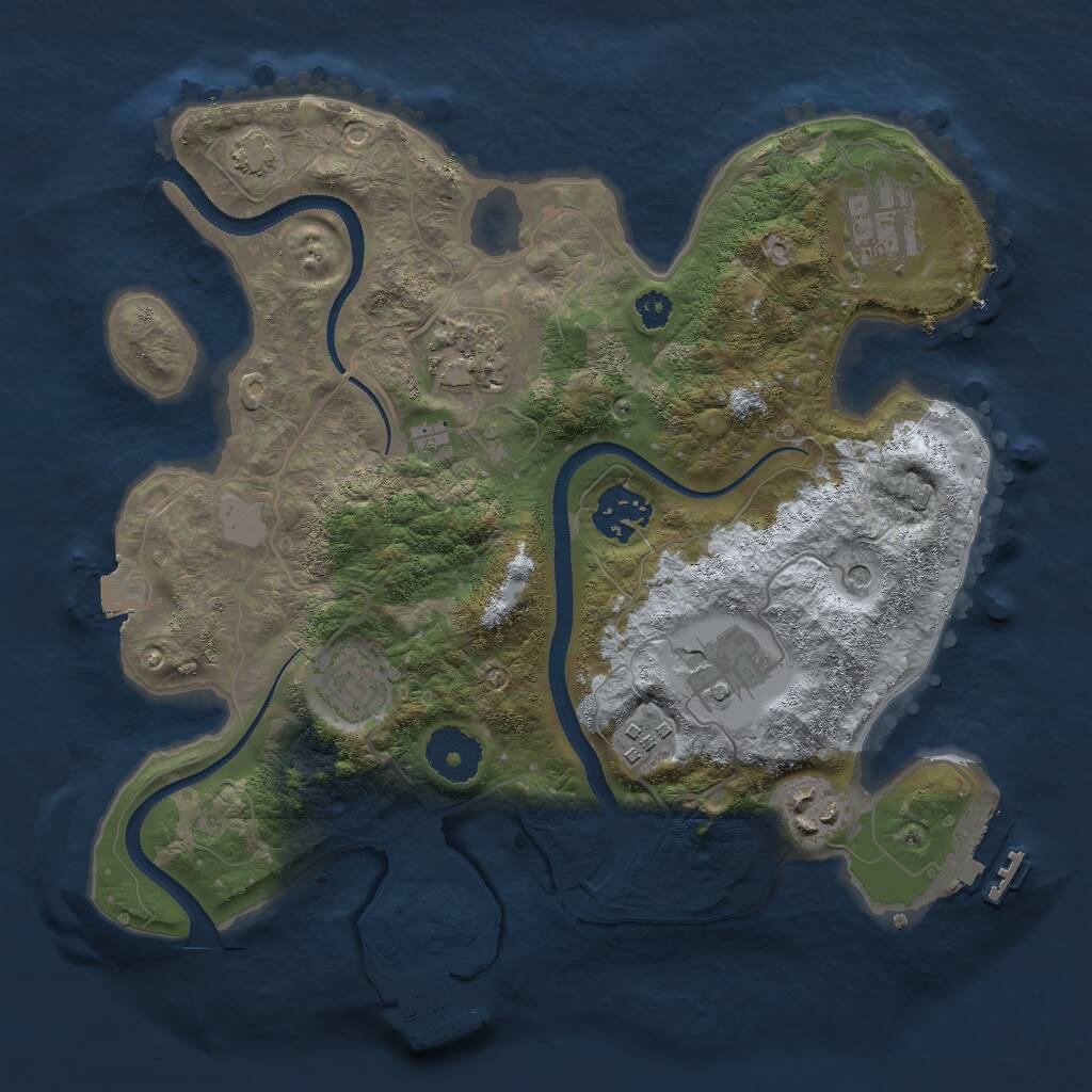 Rust Map: Procedural Map, Size: 3000, Seed: 1272707853, 12 Monuments
