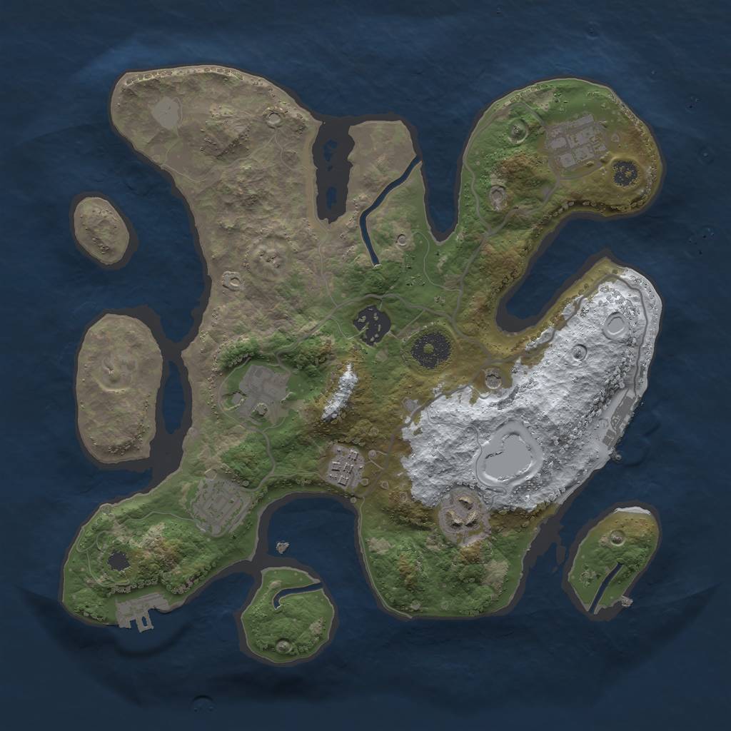 Rust Map: Procedural Map, Size: 3000, Seed: 1272707853, 14 Monuments