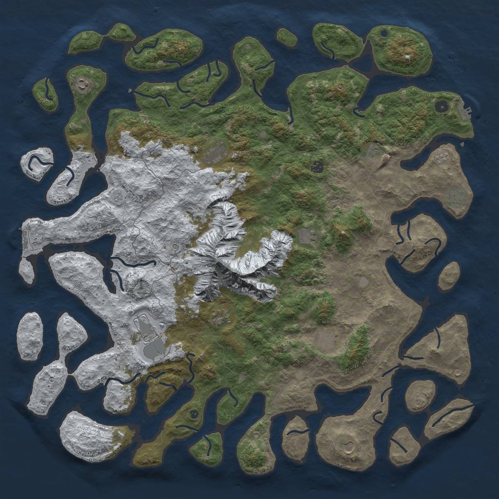 Rust Map: Procedural Map, Size: 6000, Seed: 82112034, 20 Monuments