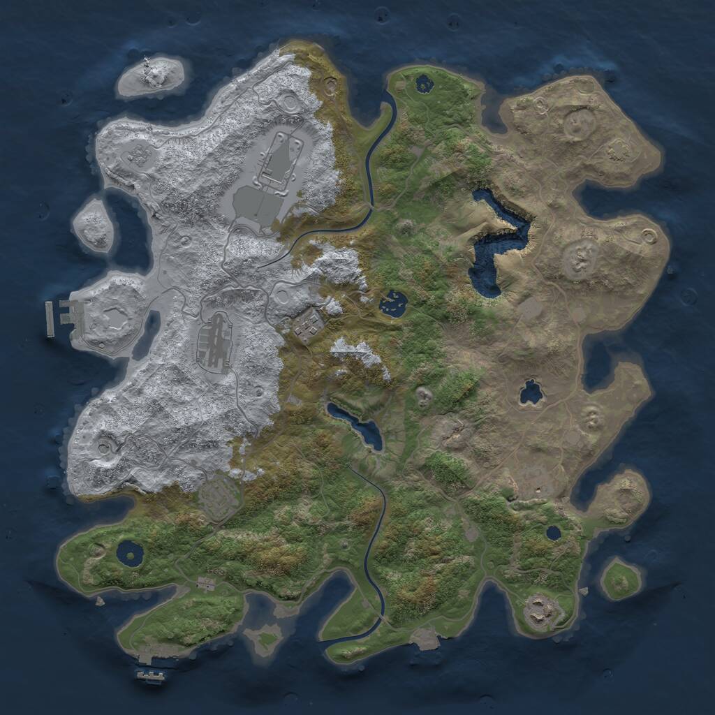 Rust Map: Procedural Map, Size: 4000, Seed: 24337492, 13 Monuments