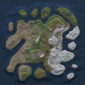 Thumbnail Rust Map: Procedural Map, Size: 3500, Seed: 2591015, 17 Monuments