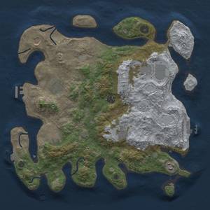 Thumbnail Rust Map: Procedural Map, Size: 3700, Seed: 1519968029, 15 Monuments