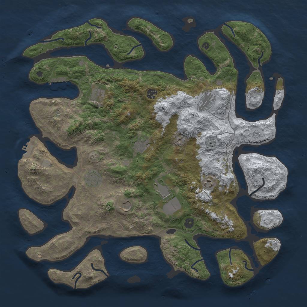 Rust Map: Procedural Map, Size: 4500, Seed: 5672946, 18 Monuments