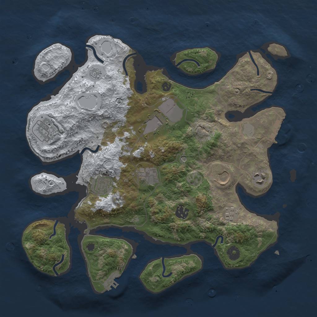 Rust Map: Procedural Map, Size: 3500, Seed: 6205797, 17 Monuments