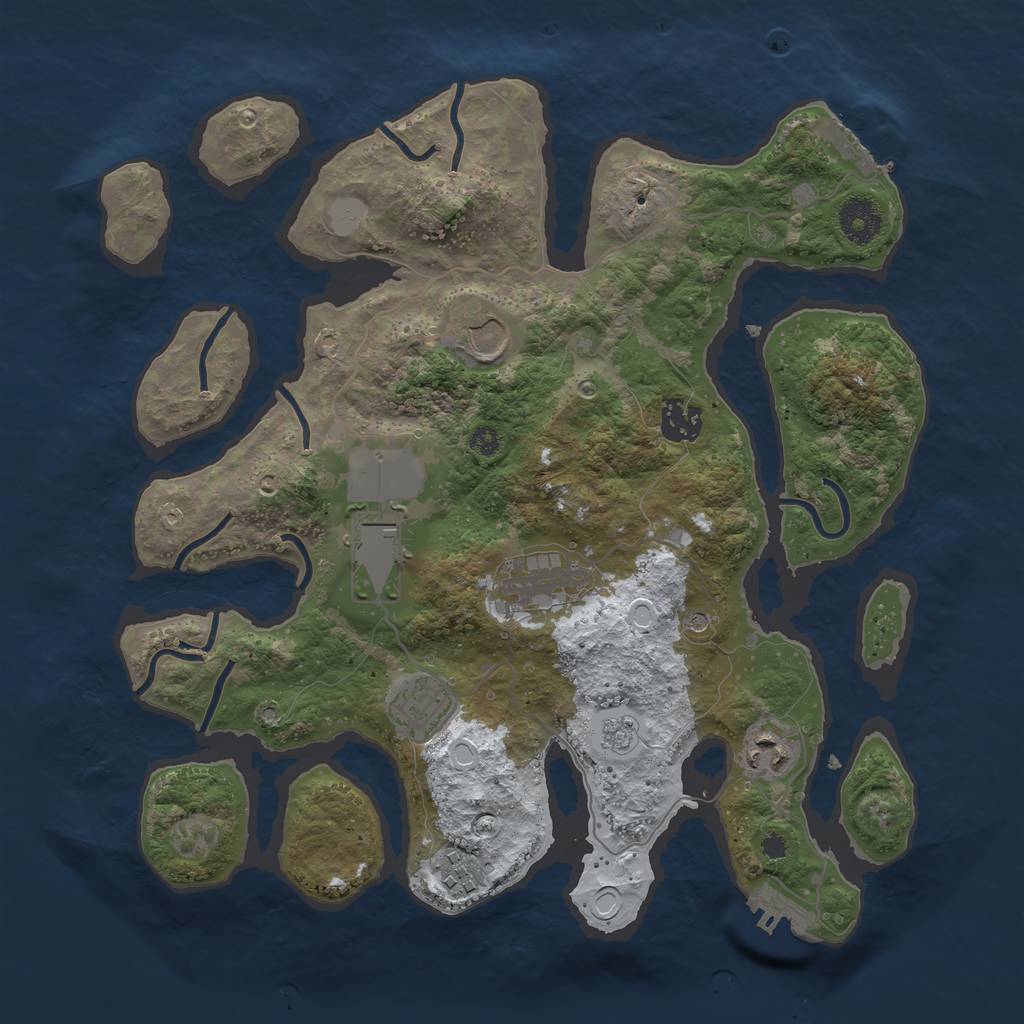Rust Map: Procedural Map, Size: 3500, Seed: 588265, 16 Monuments