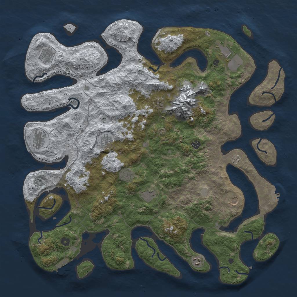 Rust Map: Procedural Map, Size: 5000, Seed: 850545, 20 Monuments