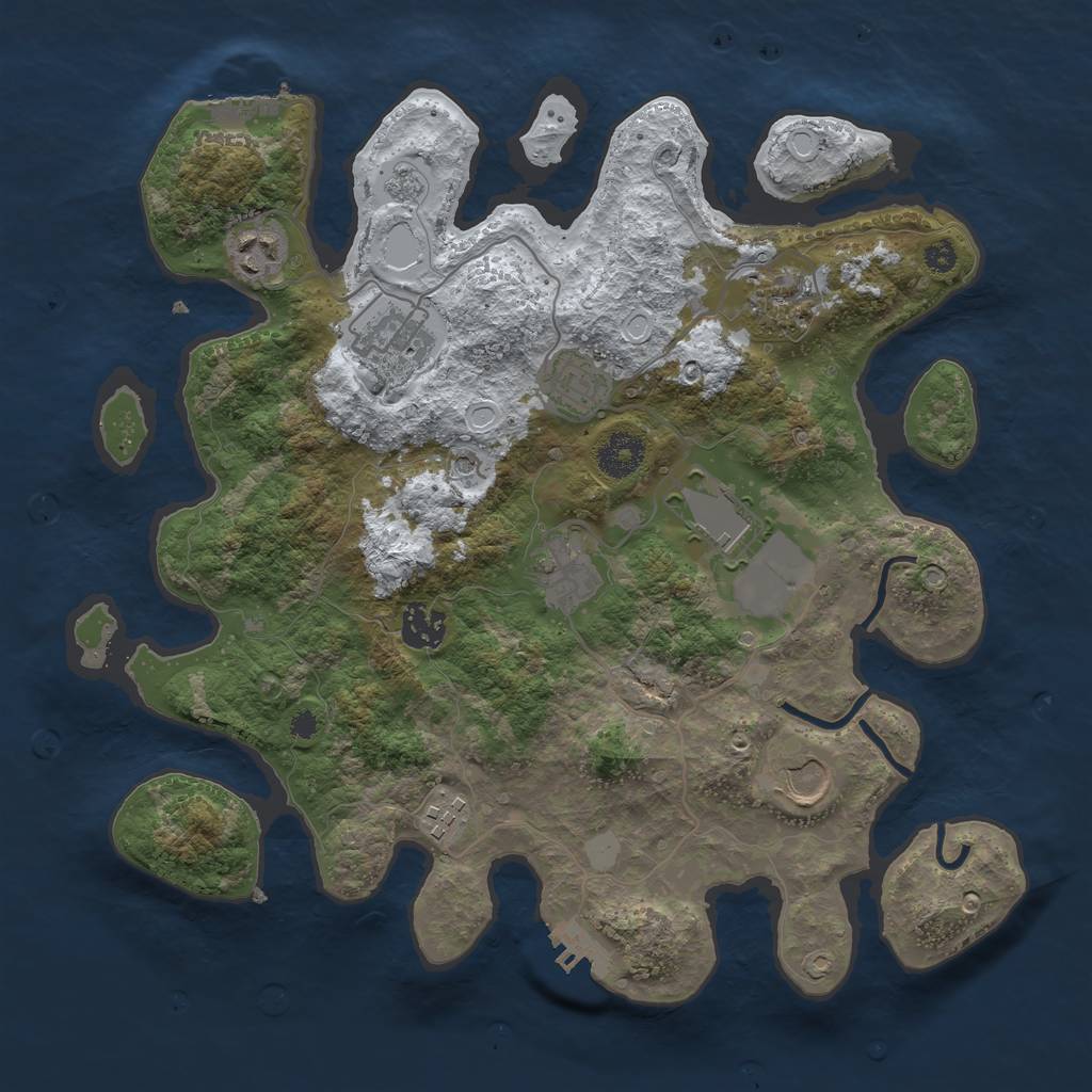 Rust Map: Procedural Map, Size: 3500, Seed: 4049042, 18 Monuments