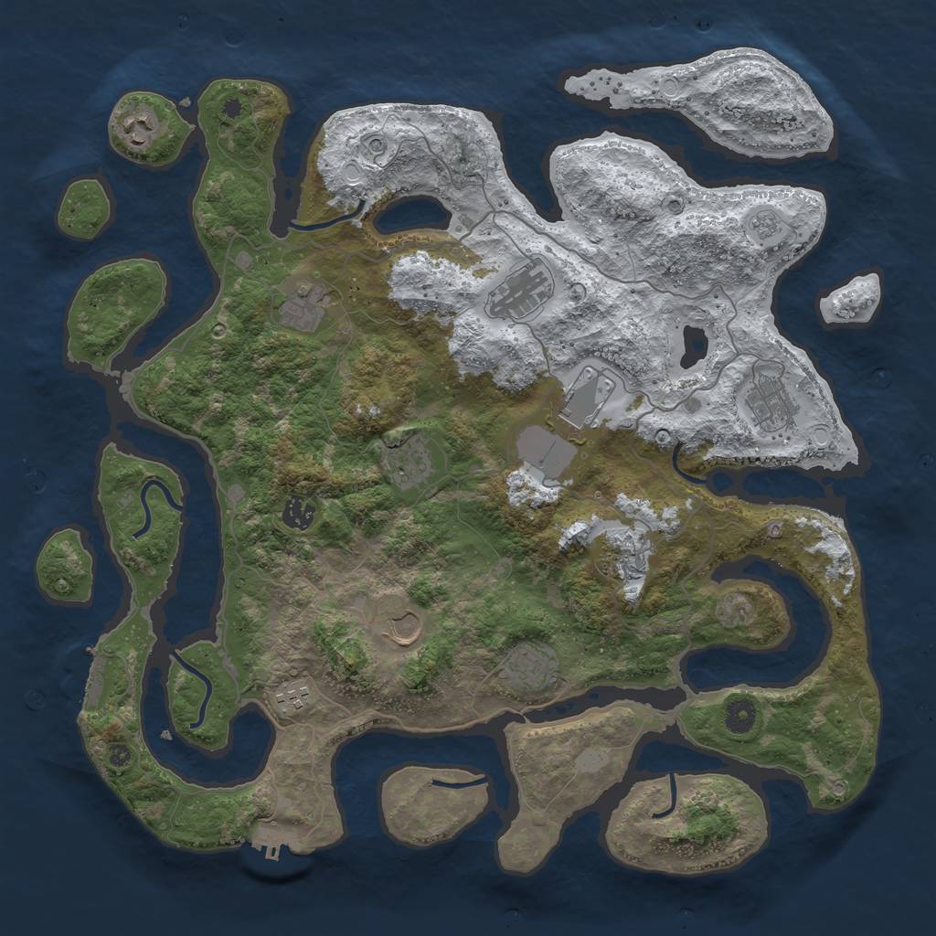 Rust Map: Procedural Map, Size: 4250, Seed: 1185420229, 20 Monuments