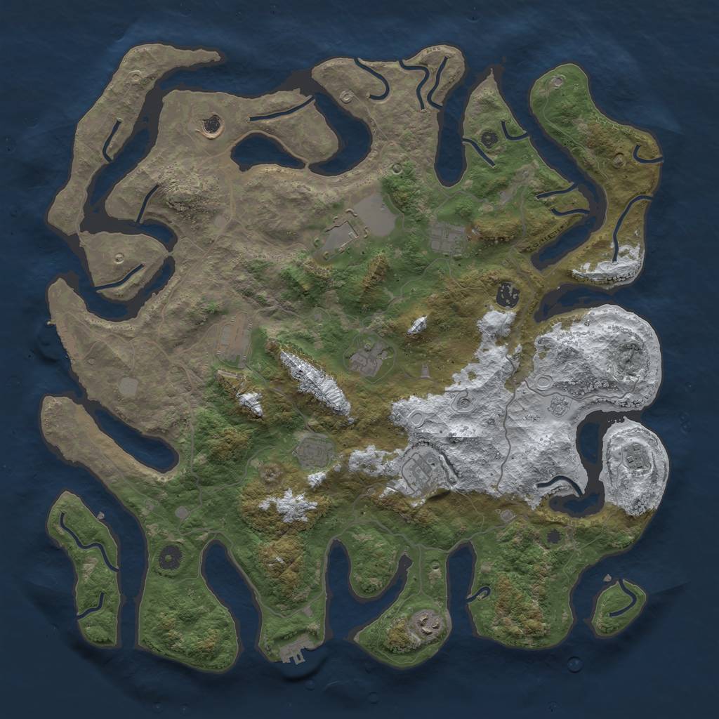 Rust Map: Procedural Map, Size: 4500, Seed: 2801138, 19 Monuments