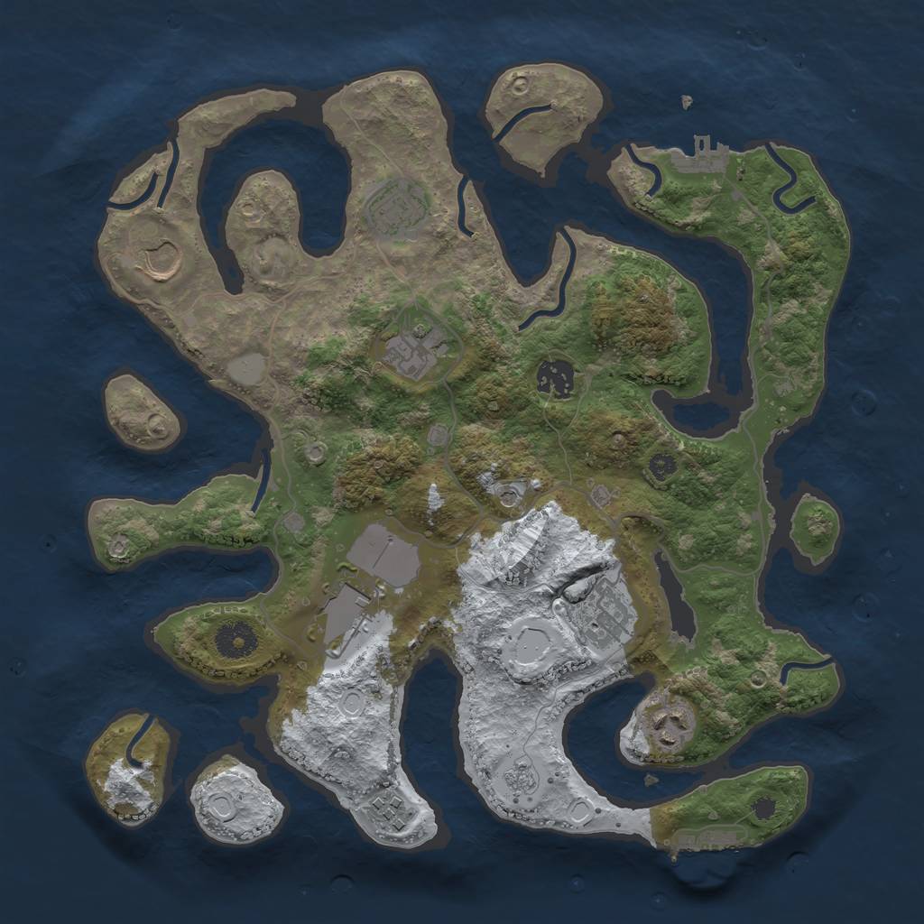 Rust Map: Procedural Map, Size: 3500, Seed: 1917283, 17 Monuments