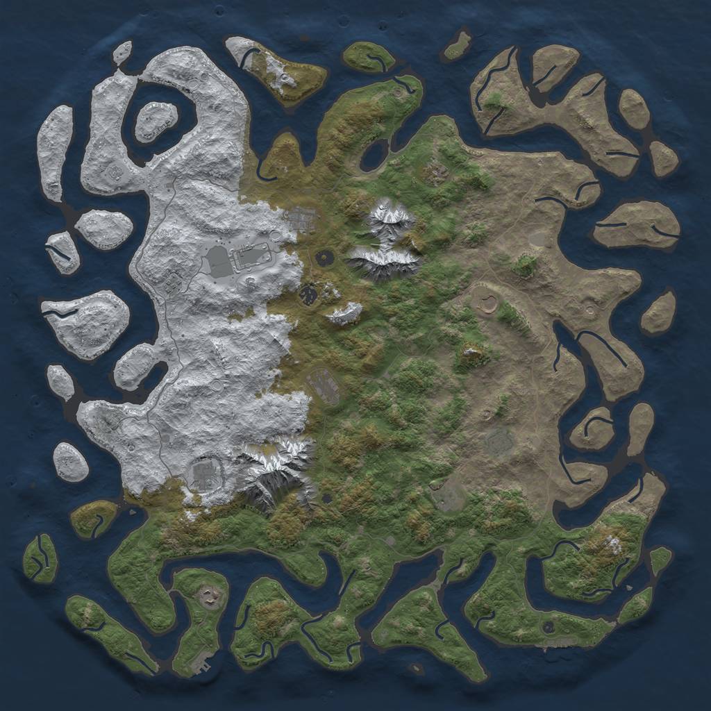 Rust Map: Procedural Map, Size: 6000, Seed: 685136105, 20 Monuments