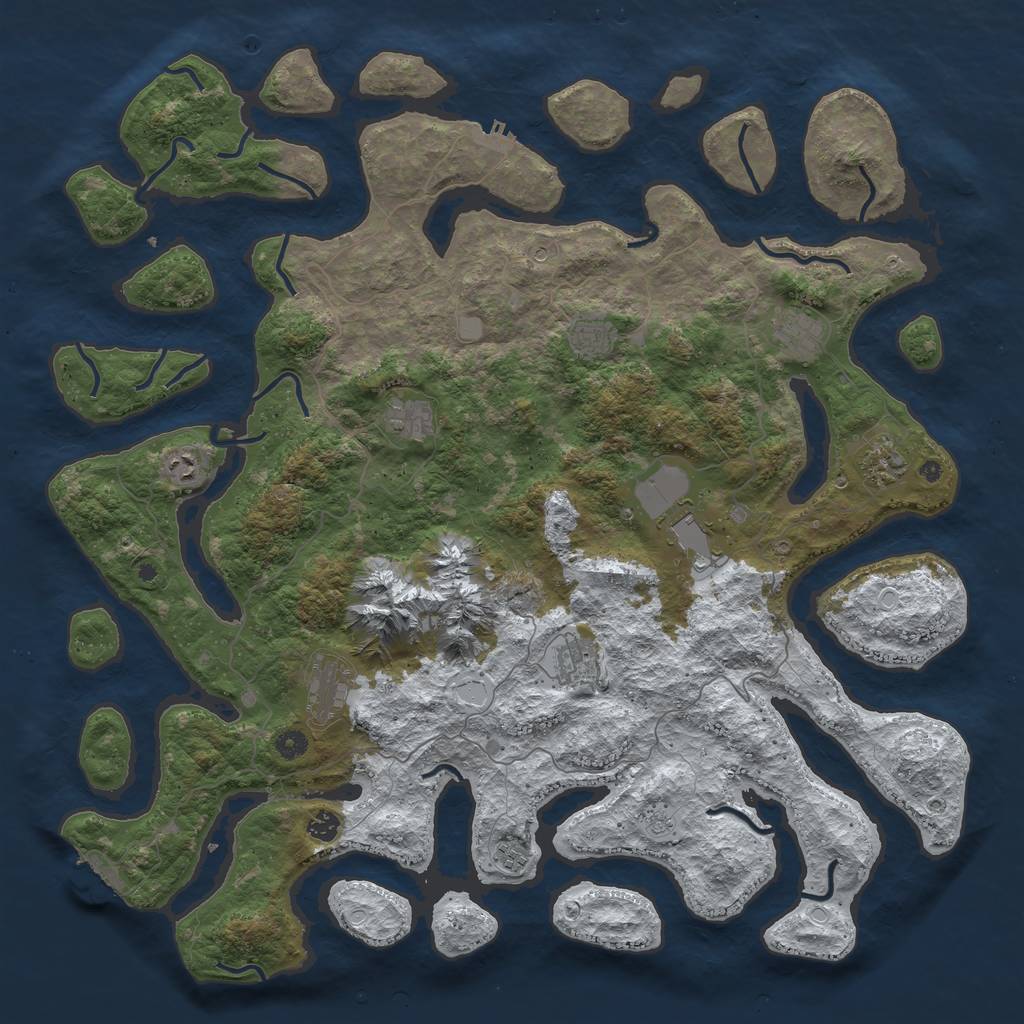 Rust Map: Procedural Map, Size: 5000, Seed: 20220303, 19 Monuments