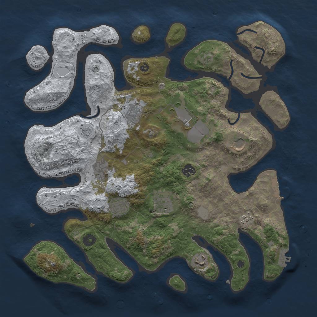 Rust Map: Procedural Map, Size: 3750, Seed: 1108260498, 17 Monuments