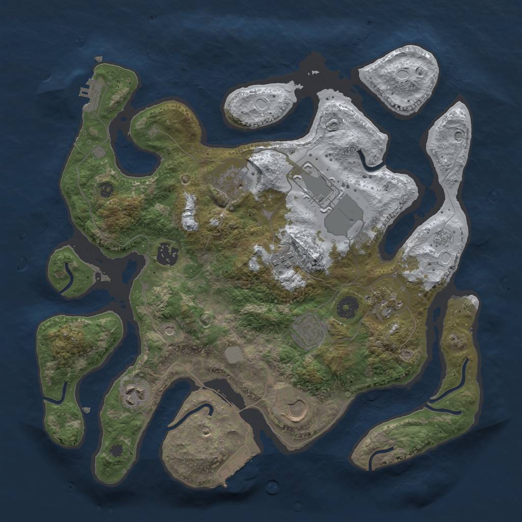 Rust Map: Procedural Map, Size: 3500, Seed: 6340865, 17 Monuments