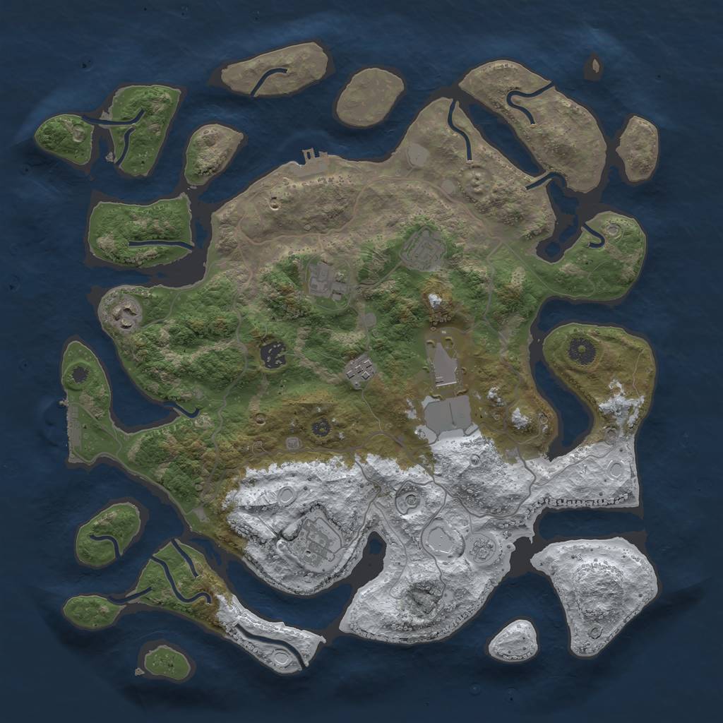 Rust Map: Procedural Map, Size: 4001, Seed: 1197308954, 16 Monuments
