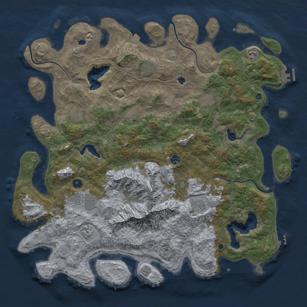 Rust Map: Procedural Map, Size: 5000, Seed: 30091863, 16 Monuments