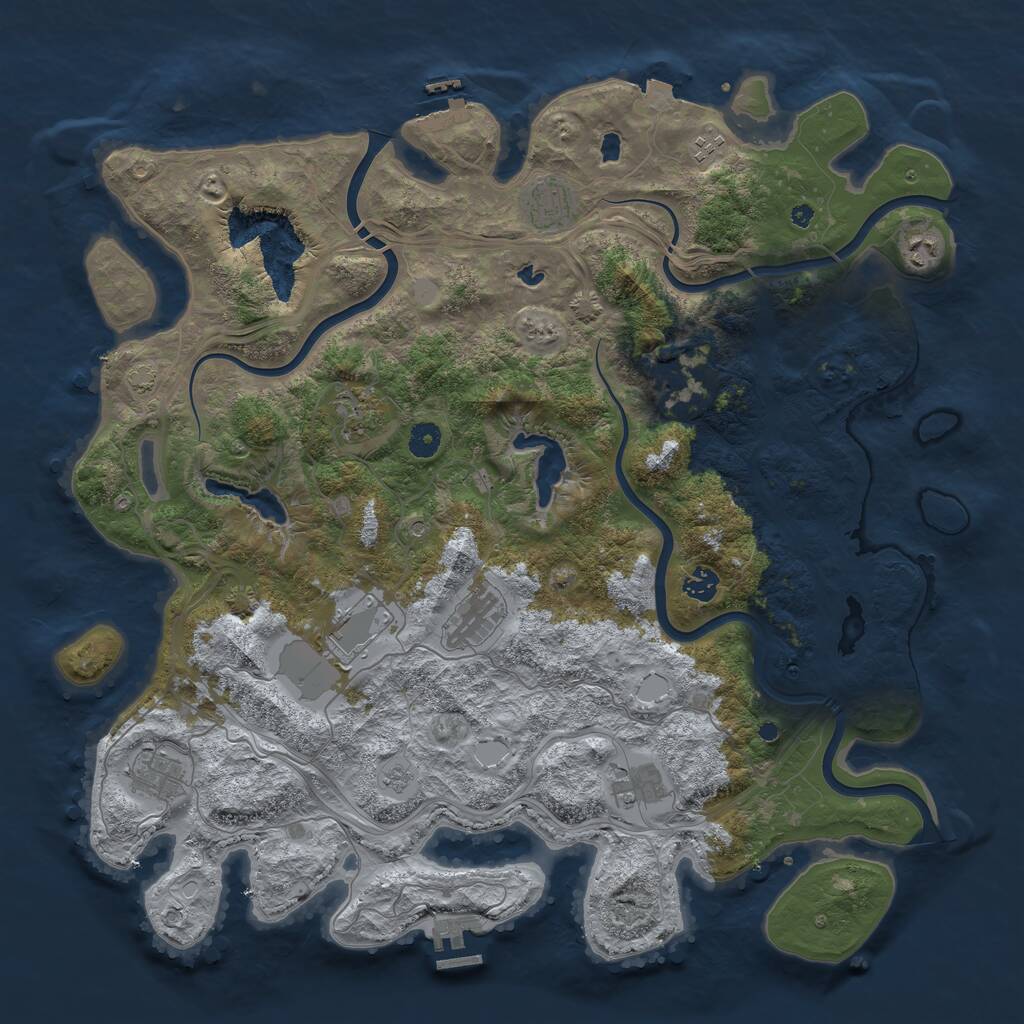 Rust Map: Procedural Map, Size: 4500, Seed: 2041318, 16 Monuments