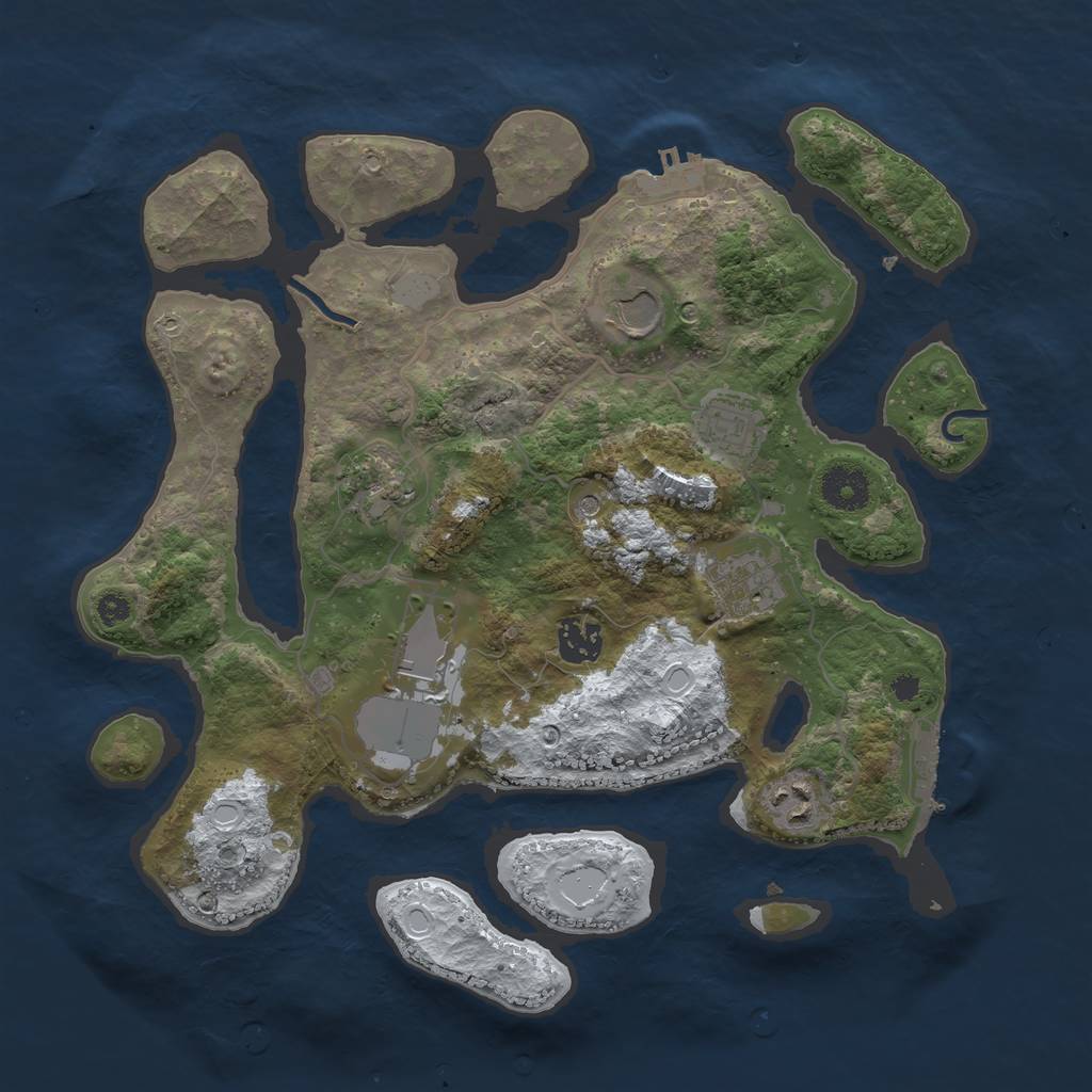 Rust Map: Procedural Map, Size: 3500, Seed: 797539, 15 Monuments