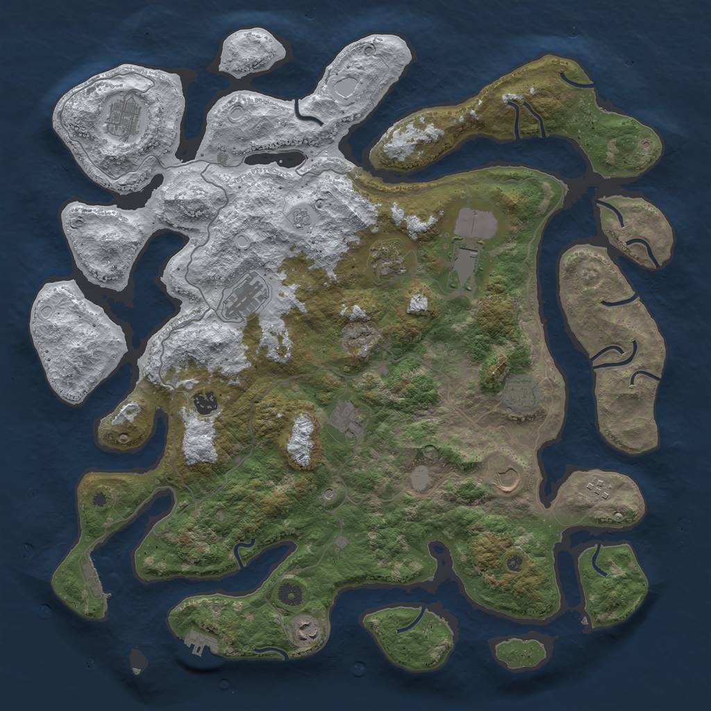 Rust Map: Procedural Map, Size: 4500, Seed: 5633683, 19 Monuments